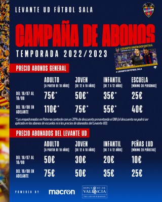El Levante FS abre la campaña de abonos con distintas promociones
