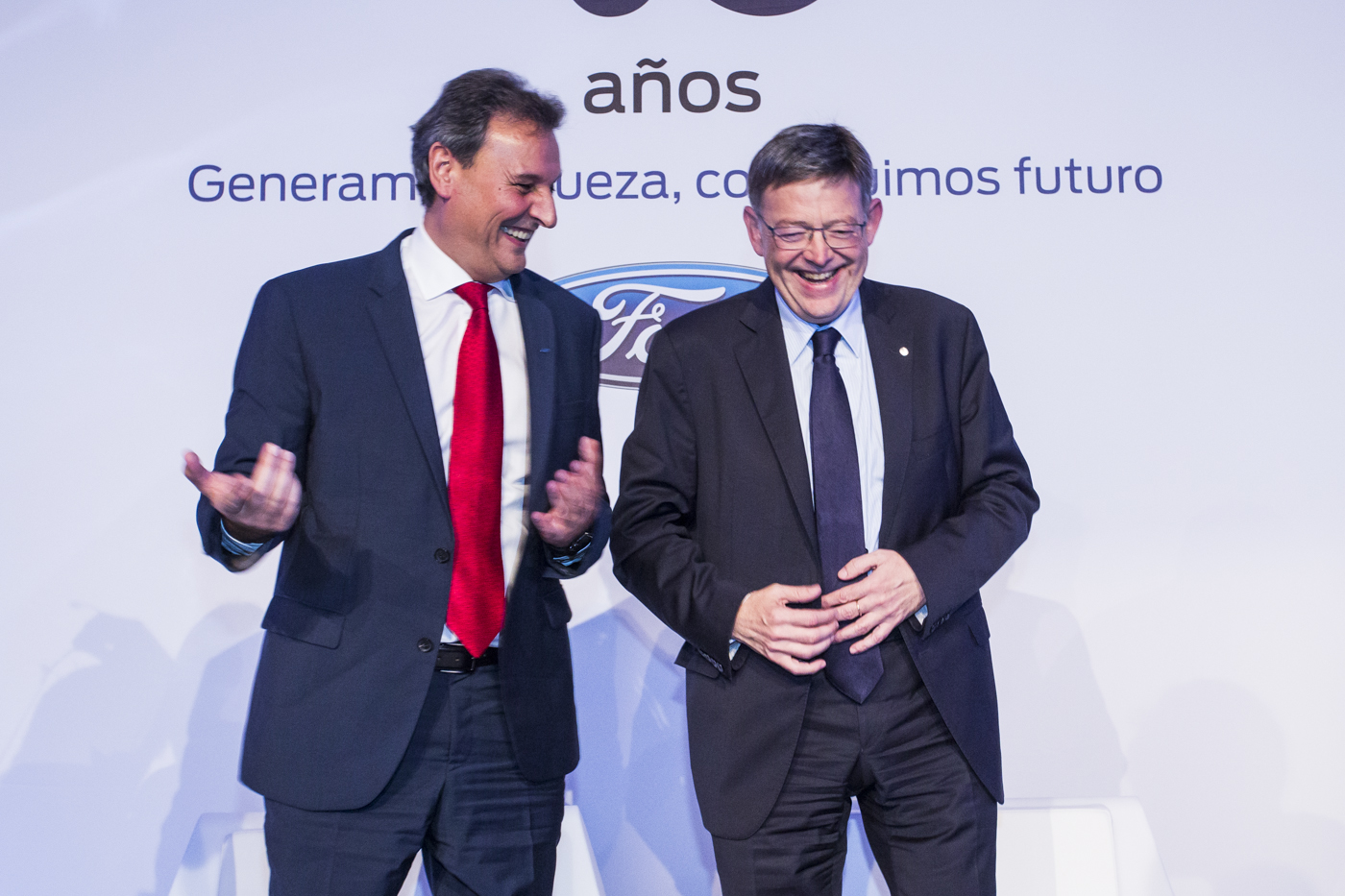 Jesús Alonso, presidente de Ford España, y Ximo Puig, en una imagen de archivo. Foto: EVA MÁÑEZ - 