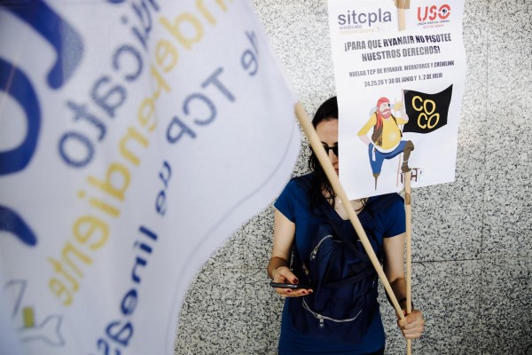 Los TCP de Ryanair reinician la huelga este martes con otras 12 jornadas hasta finales de julio
