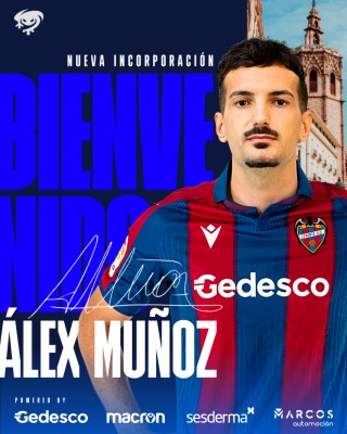 El Levante UD acuerda con Álex Muñoz su incorporación hasta 2024