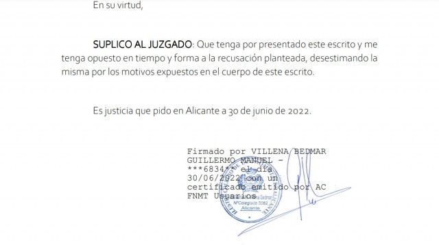 El perito judicial del litigio sobre el Rico Pérez se opone a su recusación en el último día de plazo