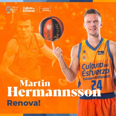 El Valencia firma un nuevo contrato con Hermannsson por dos temporadas
