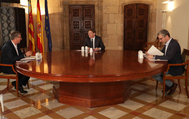 afael Climent, Ximo Puig y Arcadi España. Foto: GVA - 