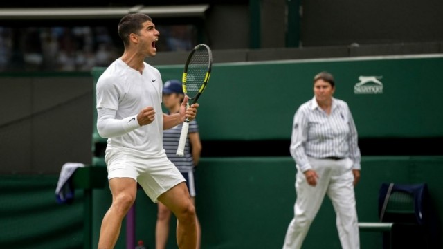 Alcaraz, cuyo segundo rival en Wimbledon será Griekspoor, gana 5 de 6 partidos a cinco sets