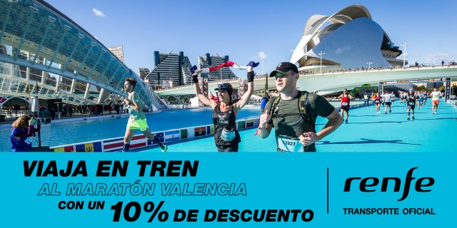 Los corredores tendrán descuento para viajar con Renfe al Medio y al
Maratón Valencia
