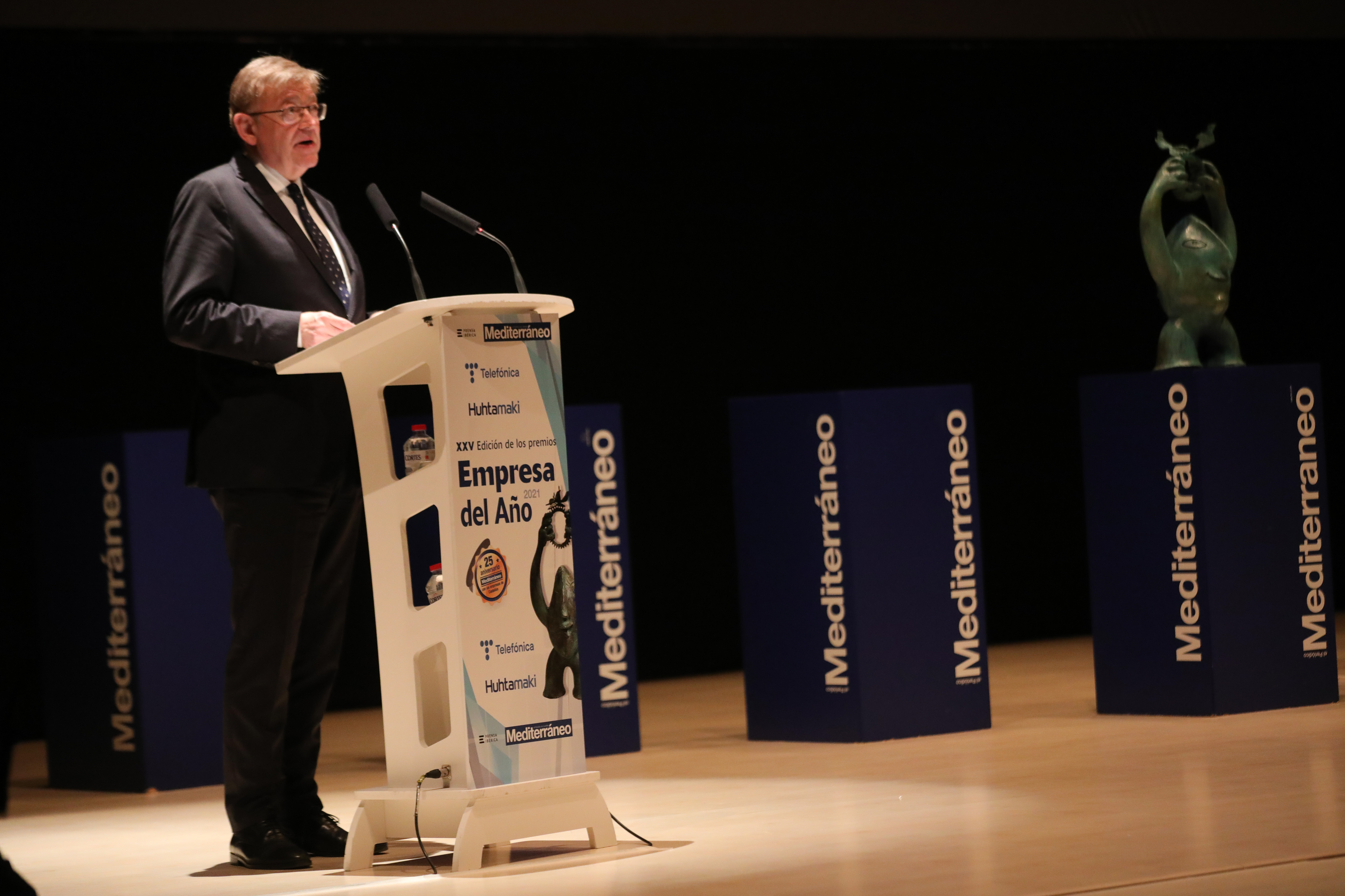 Puig en el acto organizado por el periódico Mediterráneo este martes. (Foto: GVA) - 