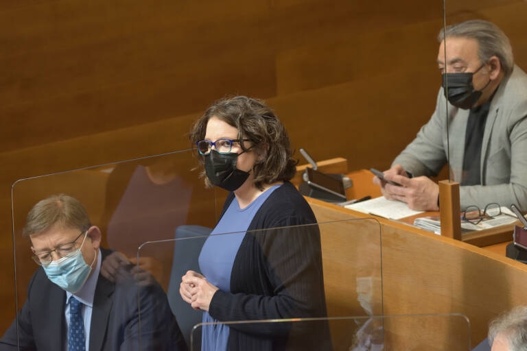 Mónica Oltra, en Les Corts Valencianes. Foto: CORTS/INMA CABALLER - 