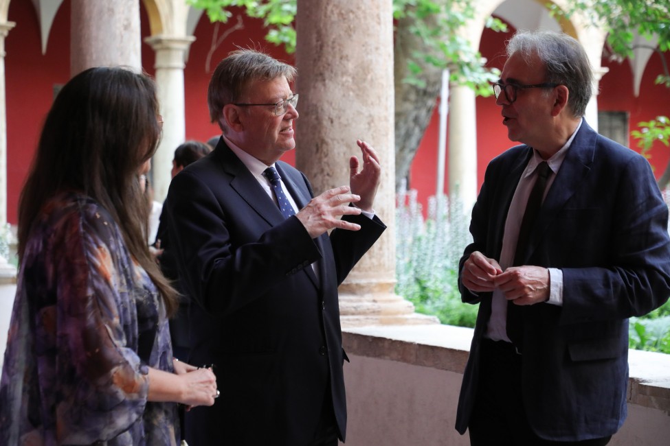 El presidente de la Generalitat, Ximo Puig, junto al ministro de Universidades, Joan Subirats, este lunes. Foto: GVA - 