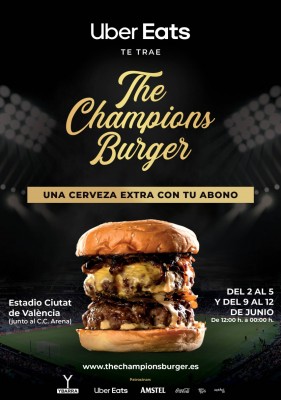 ​​The Champions Burguer by Uber Eats llega al Ciutat de València el jueves
