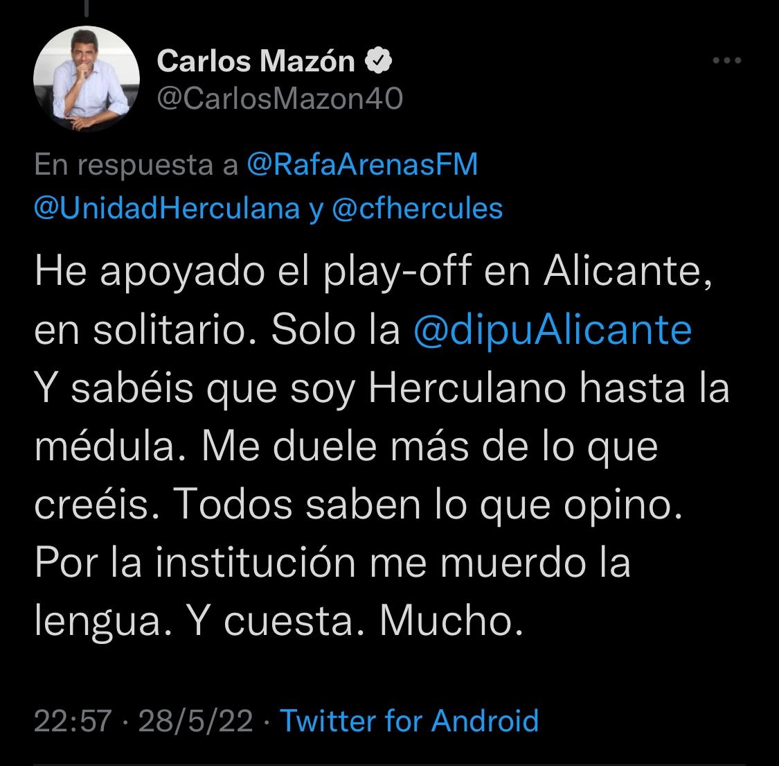 'Crisis del Hércules': Mazón primero se muerde la lengua y luego señala a la Generalitat