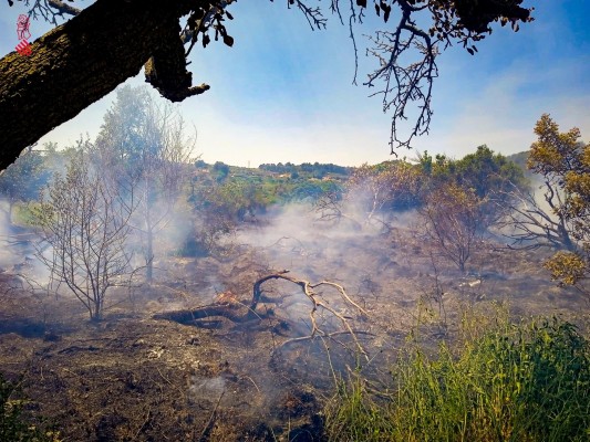 Controlado el incendio con cuatro focos declarado en Segorbe, Jérica y Navajas