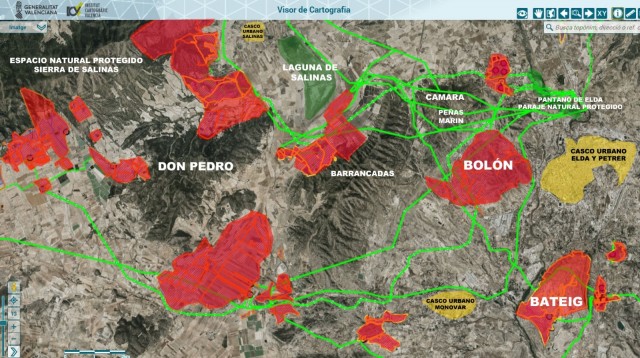 El Vinalopó se moviliza contra las fotovoltaicas; en Salinas se 'comerían' el 25% de su término 