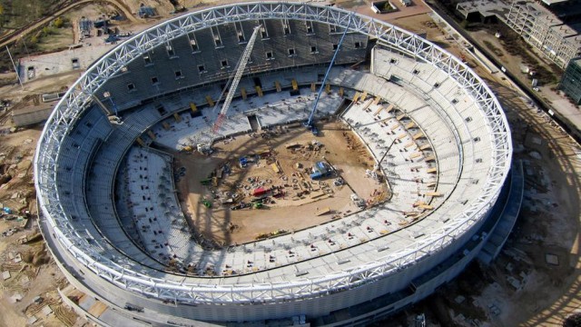 FCC empieza a construir la cubierta del Wanda Metropolitano, el nuevo estadio del Atlético de Madrid

