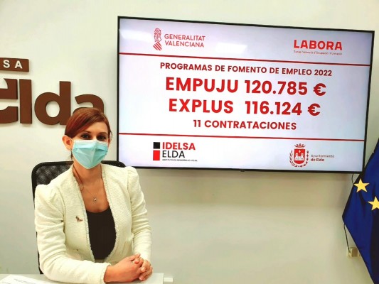 Elda recibe 236.000 euros para EMPUJU y EXPLUS y espera otros 491.000 del Taller de Empleo 2022  