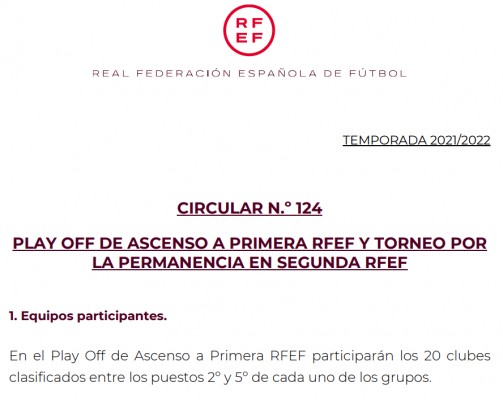 La RFEF hace oficiales las sedes del 'play-off' y cómo se repartirán por ellas los encuentros del mismo