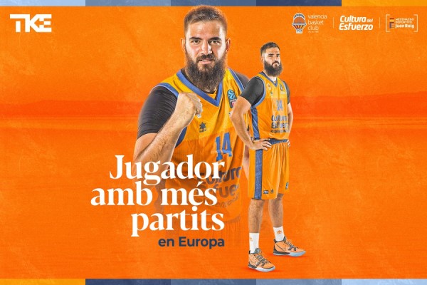 Bojan Dubljevic, jugador con más partidos en competiciones europeas con Valencia Basket
