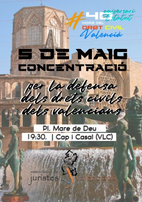 Juristes Valencians convoca una concentración en defensa del Derecho Civil Valenciano