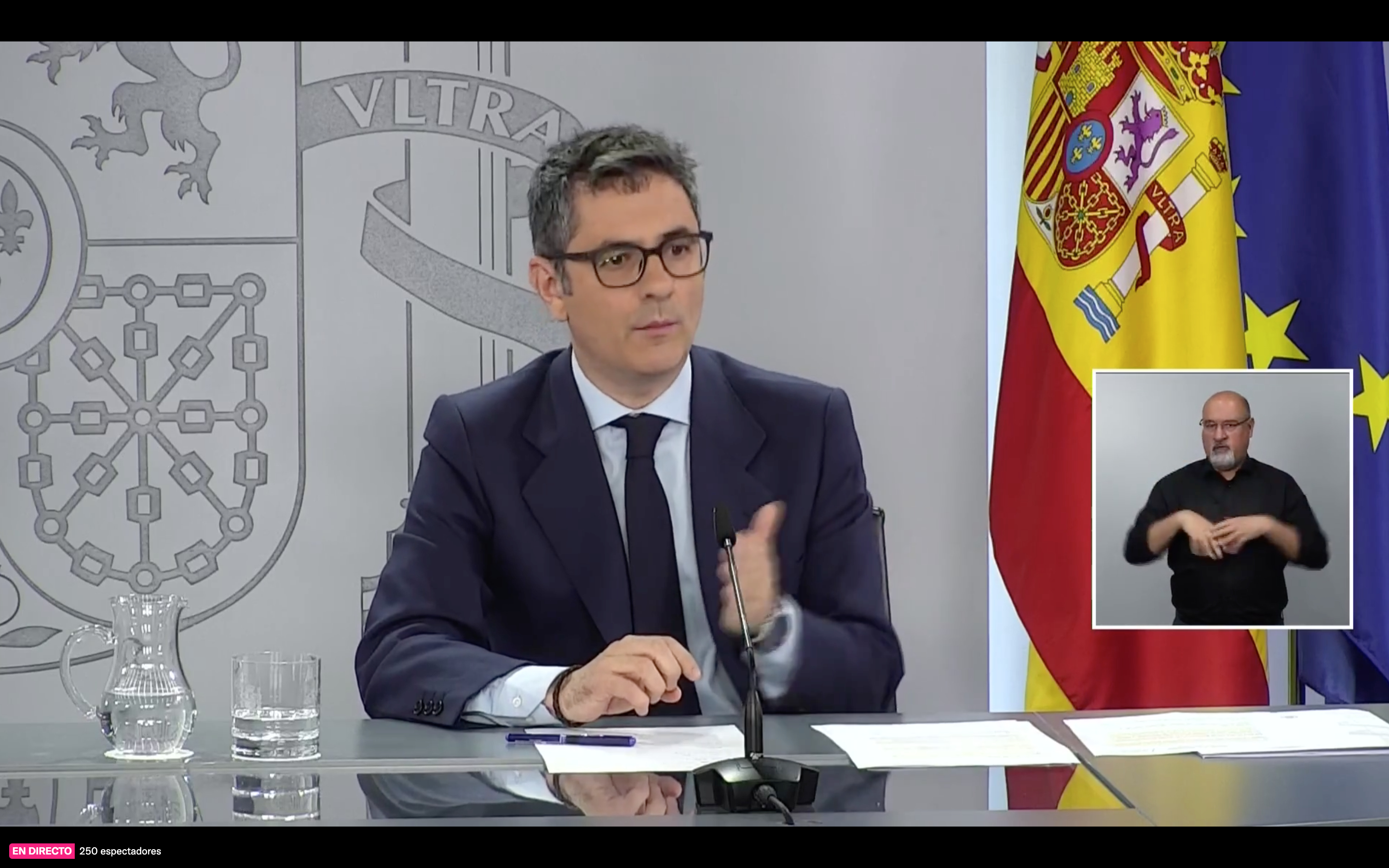 El ministro de la Presidencia, Relaciones con las Cortes y Memoria Democrática, Félix Bolaños - 