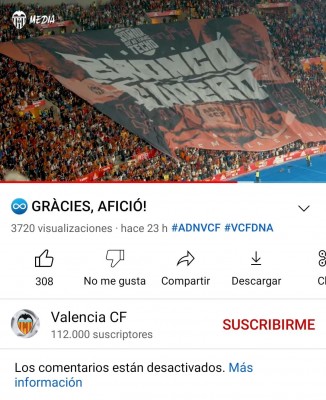 El Valencia CF completa un año de censura en sus redes sociales