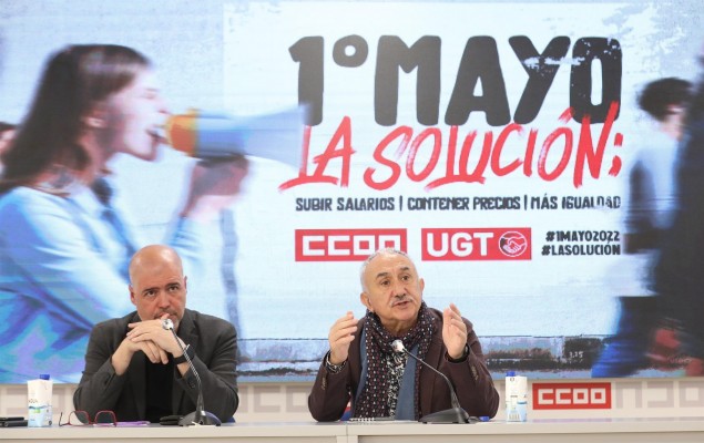 CCOO y UGT celebrarán un 1º de mayo marcado por la guerra, la inflación y la subida de salarios
