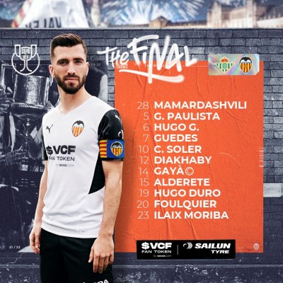 Este es el once del Valencia CF para la final de Copa