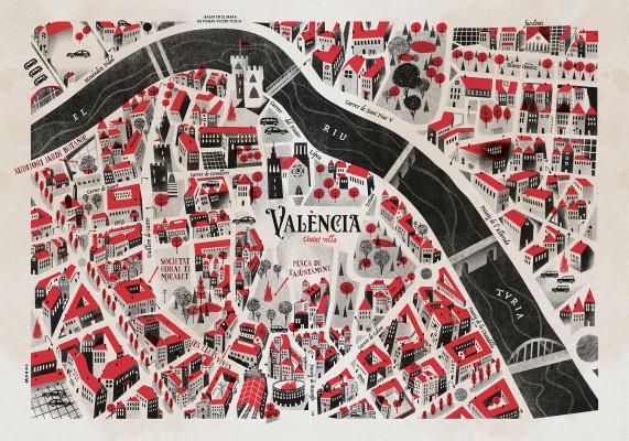 El Túria, la línea geométrica que (también) sedujo a quienes hacen los mapas de València