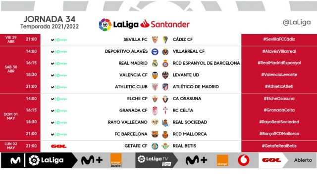 El derbi valenciano se jugará el 30 de abril a las 18:30 horas