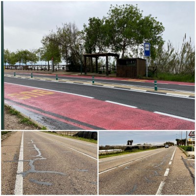 Menos alquitrán y más cemento para la antigua carretera Nazaret-Oliva (CV-500)
