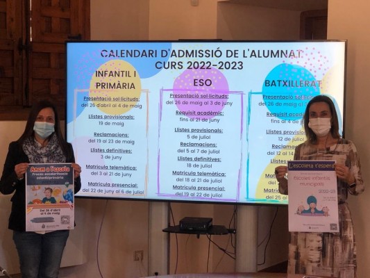 El proceso de escolarización en Elche empieza se abre el próximo 26 de abril 