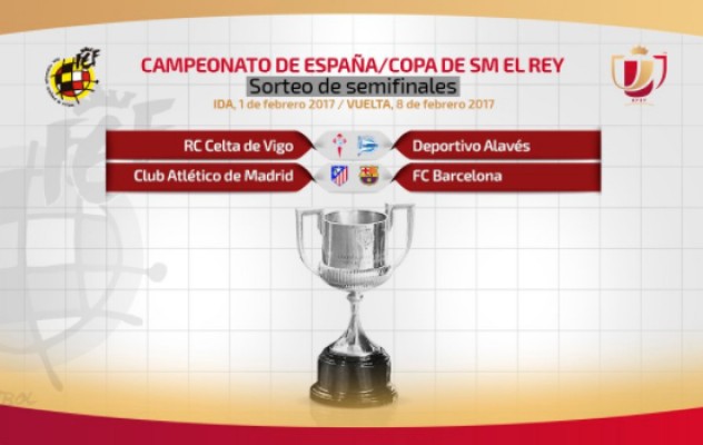 Celta-Alavés y Atlético Madrid-Barcelona, semifinales de la Copa del Rey