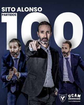 Sito Alonso llega a 100 partidos con el UCAM CB en la ACB e iguala a Hussein