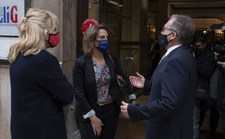 La ministra Teresa Ribera, en la visita de marzo de 2021 a Castelló  - 