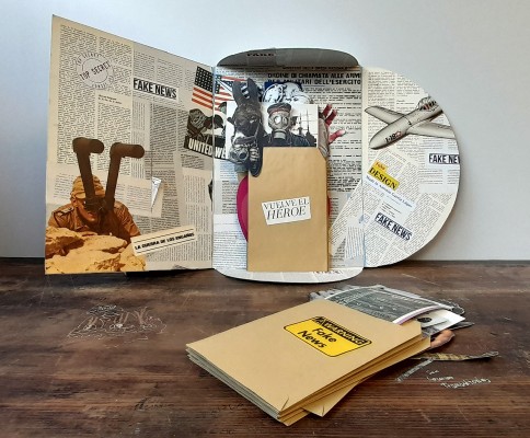 Que no te mientan: el artista murciano Antonio García expone en Florencia un libro-collage sobre las 'fake news'