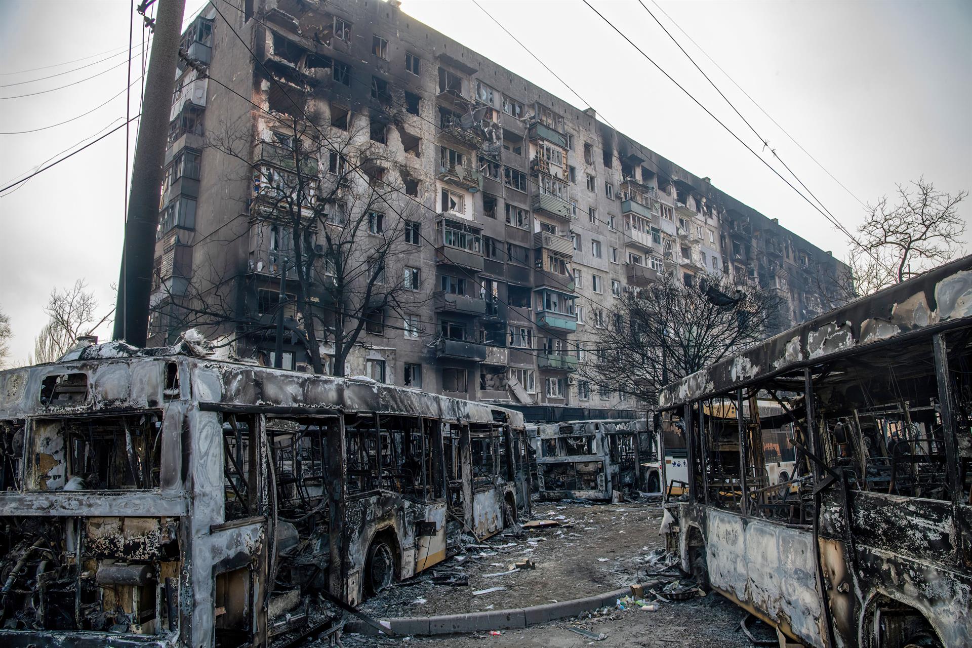 Edificio bombardeado en Mariúpol. Foto: MAXIMILIAM CLARKE/SOPA IMAGES VI/DPA - 