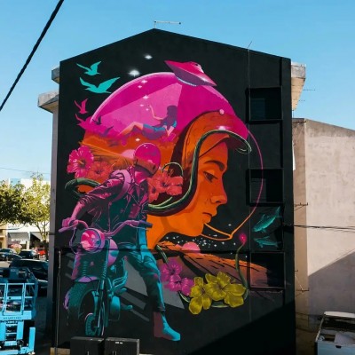 El artista británico Rocket01 pintará en Molina de Segura un mural de más de cien metros cuadrados