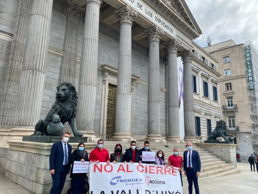 Las protestas por el cierre de Nordex llegan al Congreso de los Diputados 