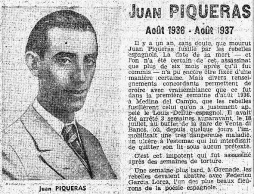 Juan Piqueras, promotor del cine popular en España, asesinado por los fascistas