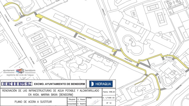 Benidorm inicia la renovación de infraestructuras de agua potable en las avenidas Marina Alta y Marina Baixa

