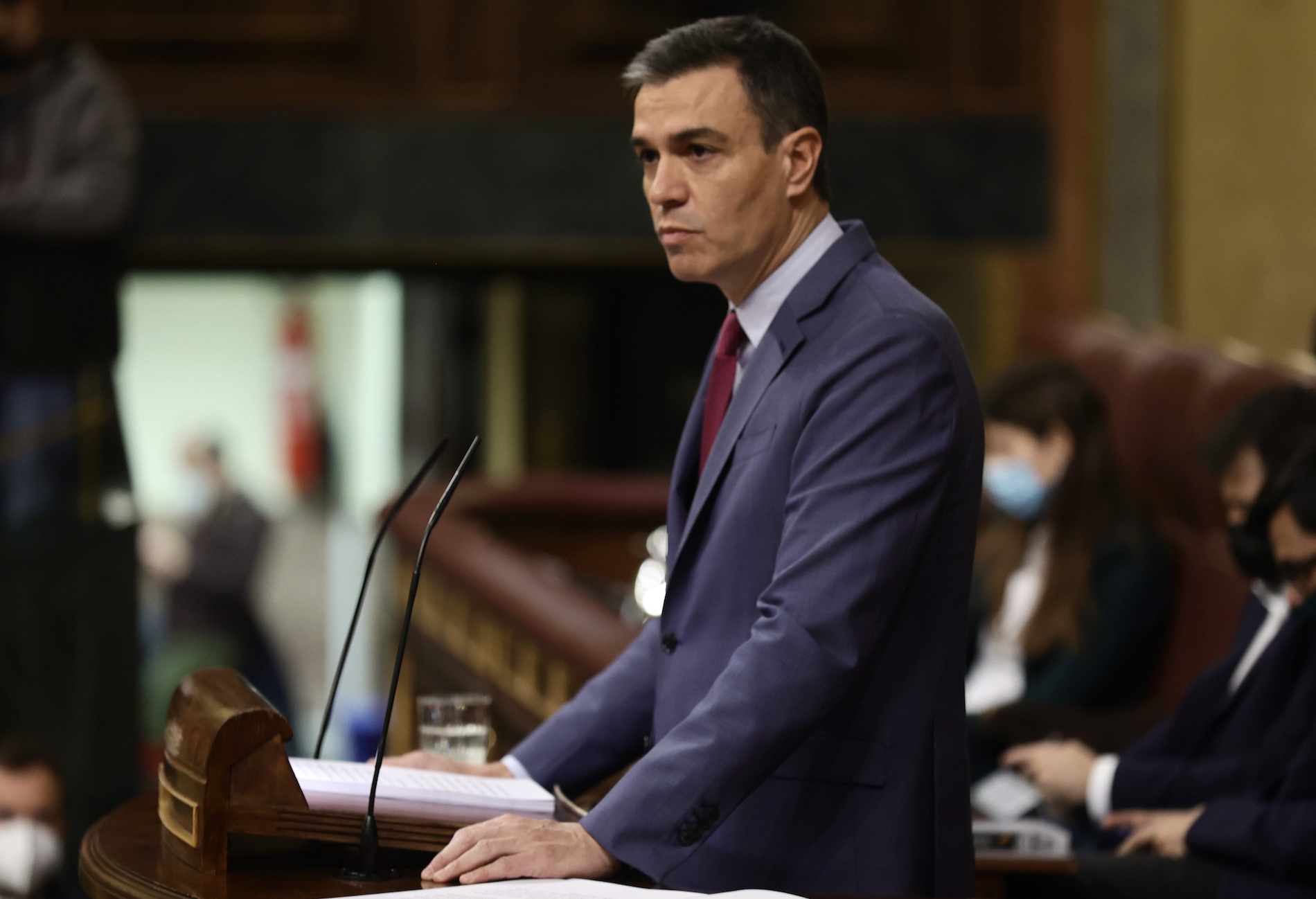 Pedro Sánchez, este miércoles en el Congreso. Foto: EDUARDO ORTEGA/EP - 