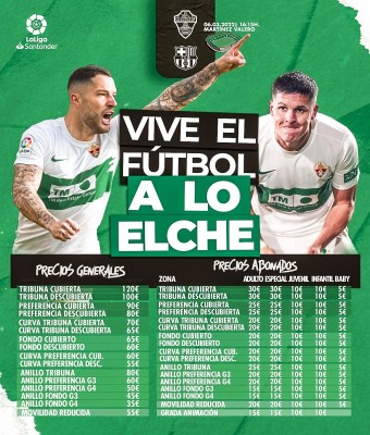 Esto es lo que costará asistir al Elche-Barça
