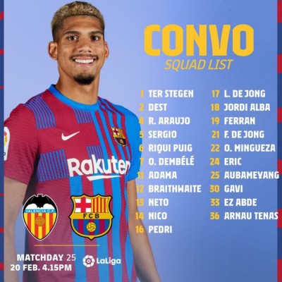 Araujo se entrena con el grupo y entra en la convocatoria para Valencia