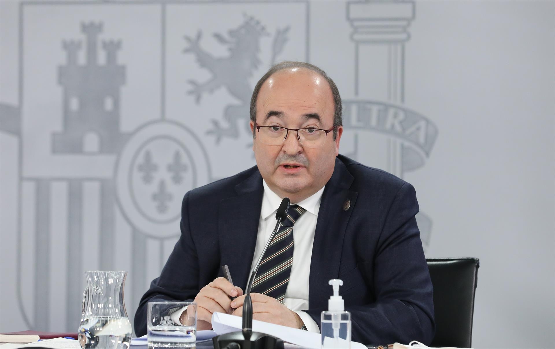 Archivo - El ministro de Cultura y Deporte, Miquel Iceta, comparece tras la reunión del Consejo de Ministros. Foto:EUROPA PRESS/M.FERNÁNDEZ. POOL - 