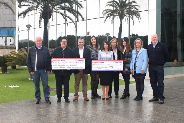 Grupo Soledad dona 5.100 euros a las asociaciones Macma de Aspe y Afae de Elche