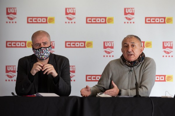 Álvarez (UGT) y Sordo (CCOO) descartan negociar un SMI por debajo de 1.000 euros