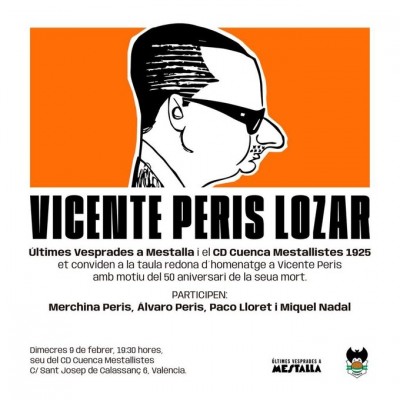 Vicente Peris será homenajeado 50 años después de su muerte