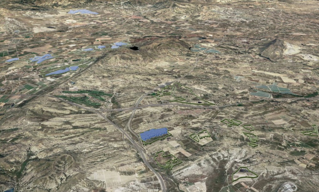 Disposición sobre el terreno de los tres municipios de la planta - 