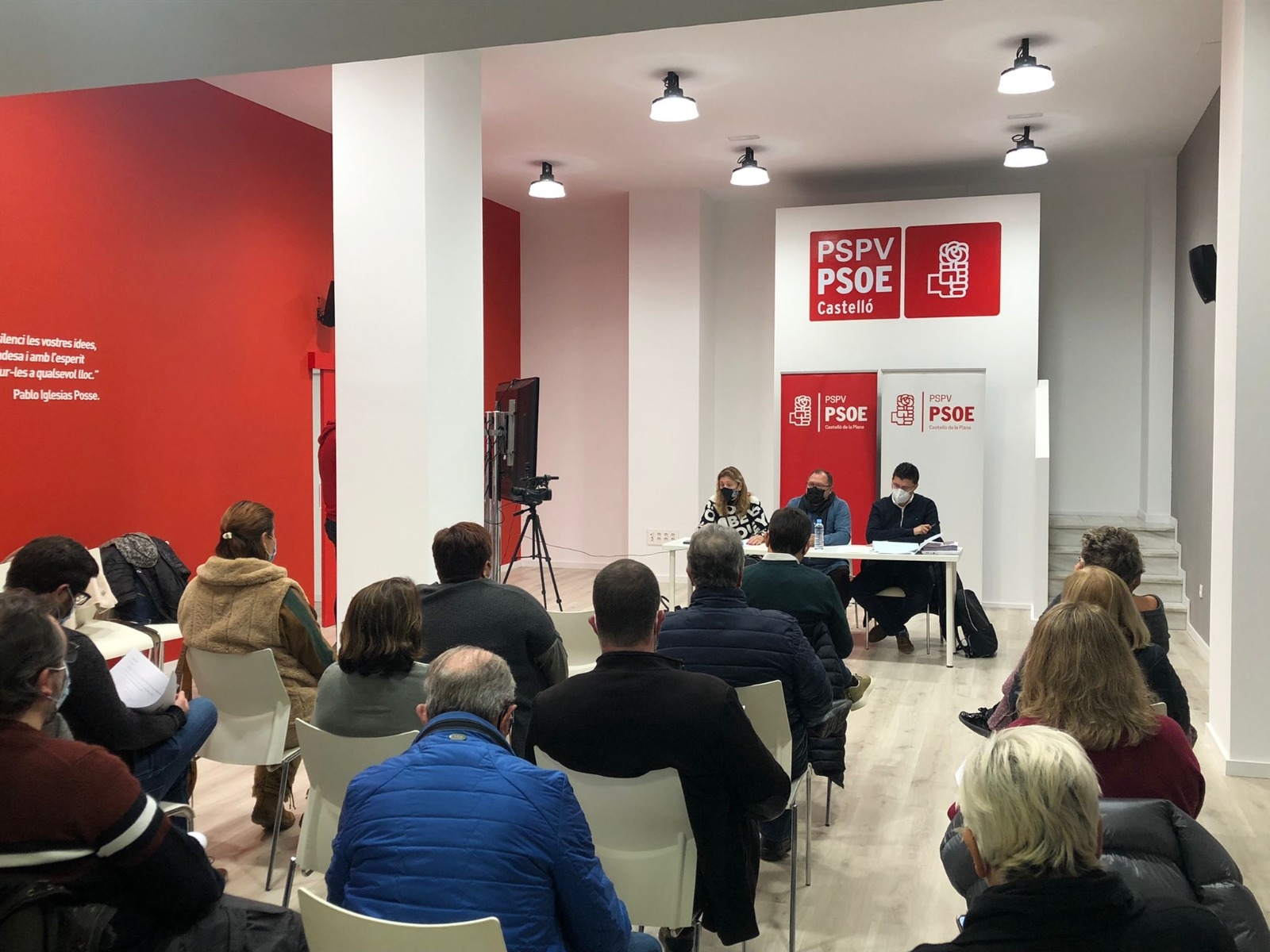 Marco explica a la militancia del PSPV el presupuesto de Castelló y su modelo de gestión 