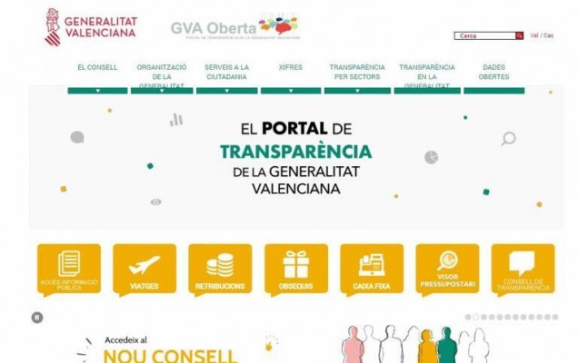 Año récord de visitas al portal de transparencia GVA Oberta, con más de un millón durante 2021