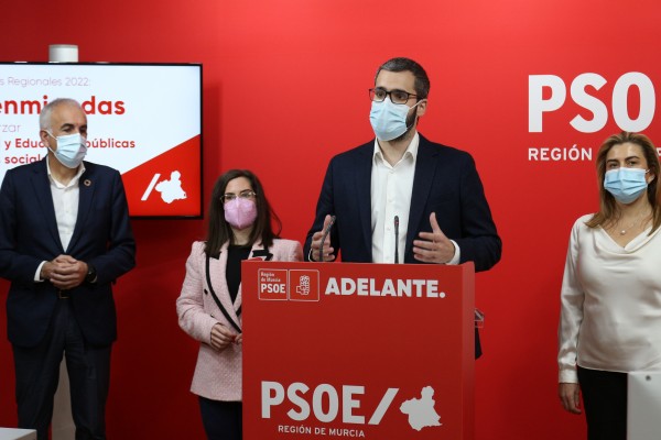 Reforzar la sanidad y priorizar el Mar Menor: el PSOE plantea 143 enmiendas a los Presupuestos
