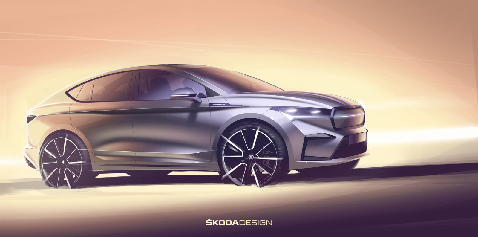 Los bocetos de diseño de ŠKODA revelan detalles del nuevo ENYAQ COUPÉ iV